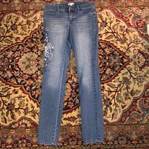embroidered jeans